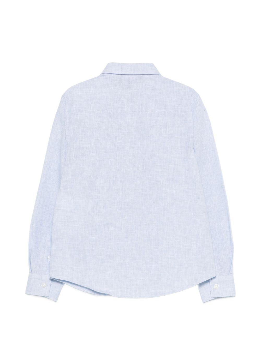 Camicia per bambino Emporio Armani Kids azzurra con logo aquila ricamato EB000978 AF20970 U9357 EMPORIO ARMANI KIDS 