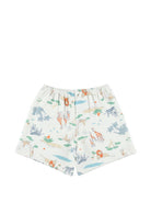 Set pigiama e maschera per bambino Petit Bateau bianco con stampa animali all-over A0F6M 01 PETIT BATEAU KIDS 