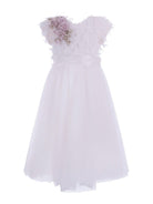 Abito per bambina Monnalisa bianco con applicazione fiori 79G900 7044 0001 MONNALISA KIDS 