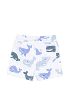 Shorts per neonato Stella McCartney Kids bianchi con stampa balene TY6559 Z3567 100MC STELLA McCARTNEY KIDS 