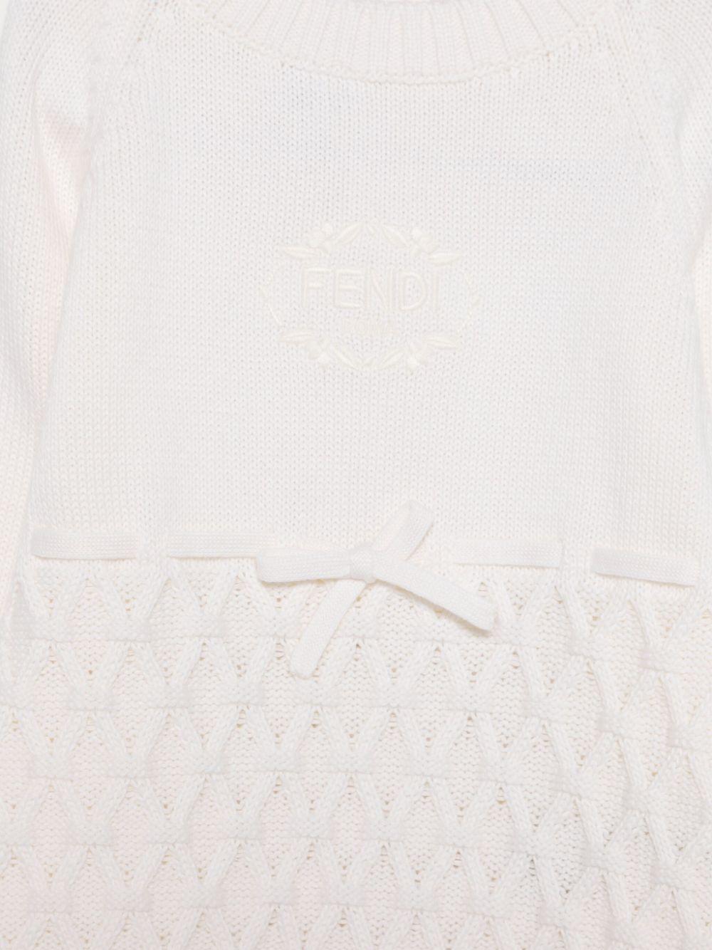 Tutina per neonata Fendi Kids bianco con lavorazione in maglia BUG187 ATRM F0TU9 FENDI KIDS 