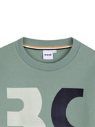 T-shirt per bambino Boss Kids verde con stampa logo J52990 64U BOSS KIDS 