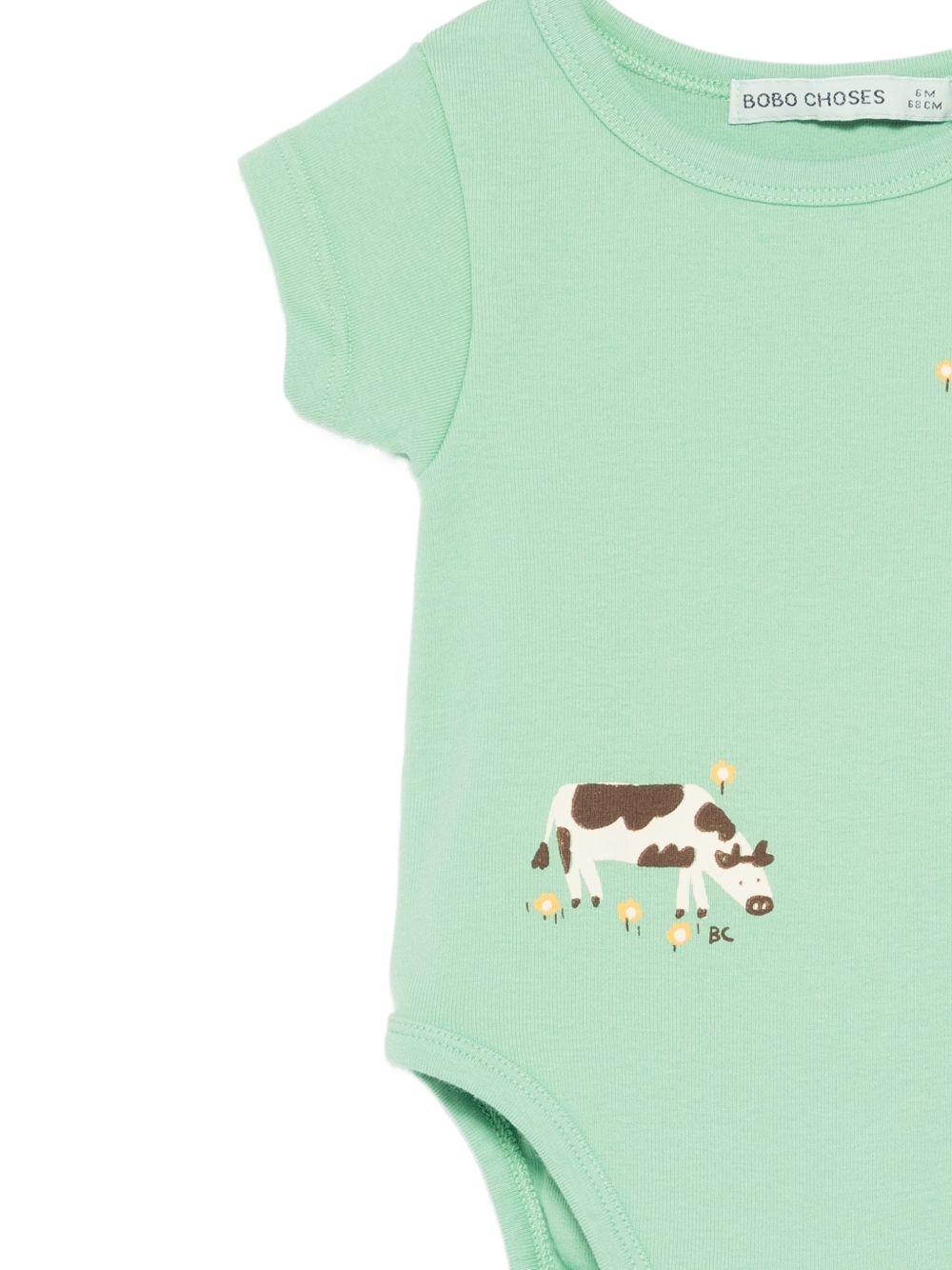 Tutina per neonato Bobo Choches verde con stampa Farm Adventure B126AB004 311 BOBO CHOSES KIDS 