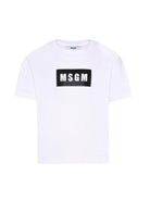 T-shirt per bambino MSGM Kids bianca con stampa logo S6MSJUTH005 001 MSGM KIDS 