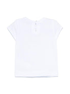 T-shirt per neonata Monnalisa bianco con stampa fiocco sul davanti 39E617 5011 0099 MONNALISA 
