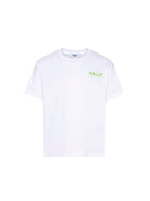 T-shirt per bambino MSGM Kids bianca con stampa logo S6MSJUTH003 001 MSGM KIDS 