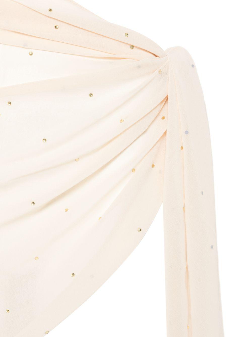 Pareo da donna MC2 Saint Barth beige con decorazioni con cristallo SRE001 01531L MC2 ST. BARTH 