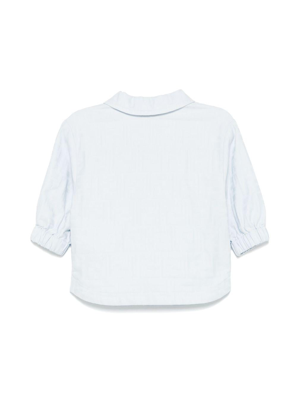 Giubbino baby in popeline per neonato Fendi Kids azzurro con logo FF all-over BMA131 AS64 F1QYB FENDI KIDS 