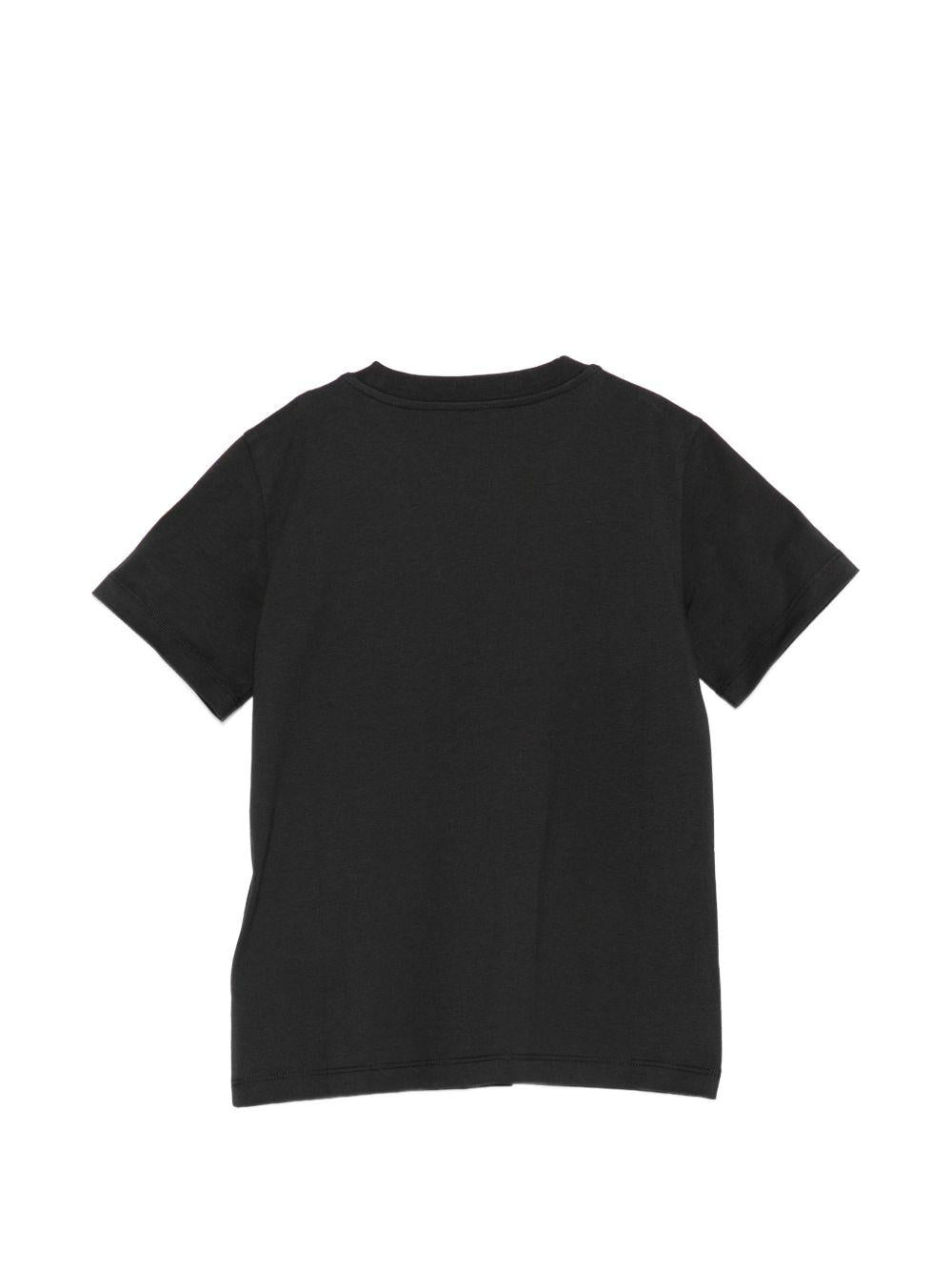 T-shirt per bambino Moncler Enfant nera con stampa logo L19548C0000689AFV 999 MONCLER KIDS 
