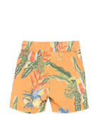 Shorts per neonato Roberto Cavalli Kids arancioni con stampa tropicale CIP26120BE TR. ORANGE ROBERTO CAVALLI KIDS 