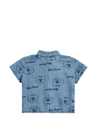 Camicia per neonato Bobo Choses azzurro con stampa grafica all-over B126AB027 451 BOBO CHOSES KIDS 