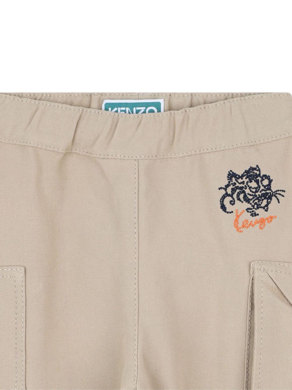Cargo per neonato Kenzo Kids beige con logo ricamato K61288 249 KENZO KIDS 