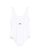 Costume da bagno per neonata Moschino Kids bianco con stampa orso sul davanti M3L00ALKA11 10101 MOSCHINO KIDS 