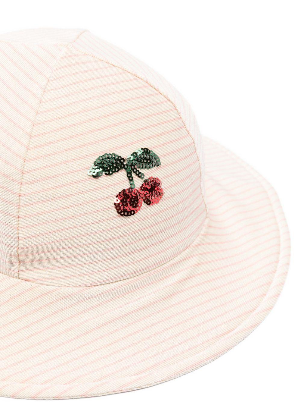 Cappello per bambina Konges Slojd bianco e rosa con dettaglio ciliegie KS104858 ROSE KONGES SLOJD KIDS 