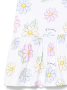 Abito per neonata Monnalisa bianco con stampa con fiori all-over 31E904 5662 0099 MONNALISA 