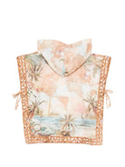 Poncho Mahon per bambina Zimmermann Kids beige con stampa grafica all-over 8519TS S263 ZIMMERMANN KIDS 