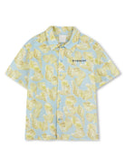 Camicia con stampa per bambino Givenchy Kids azzurro con colletto alla francese H30835 Z40 GIVENCHY KIDS 