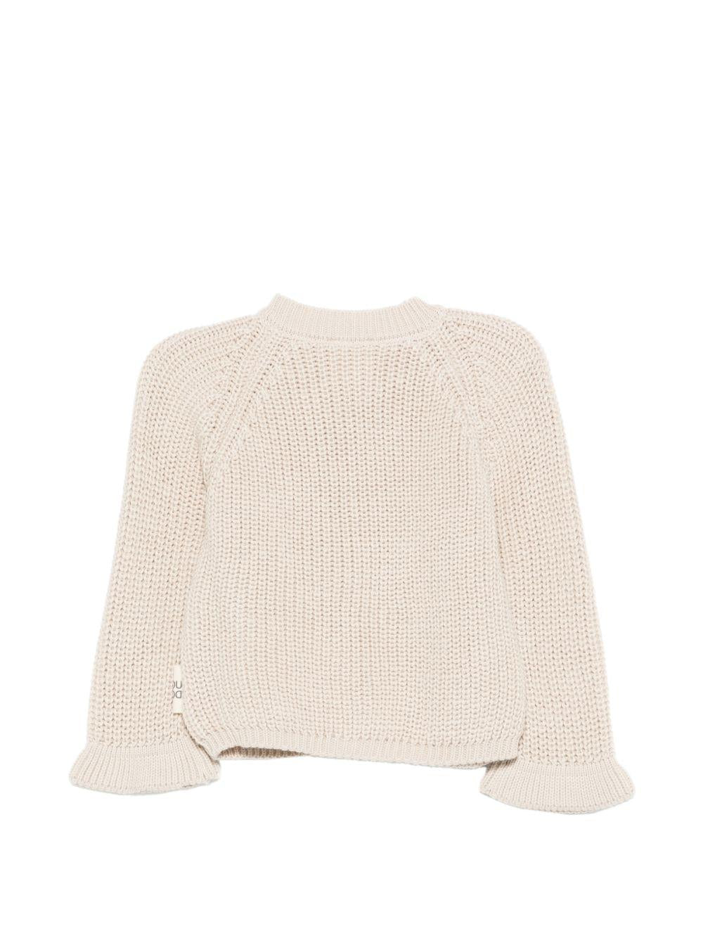 Cardigan per neonata Douuod Kids beige con orlo arricciato DY9000 X0011 870 DOUUOD KIDS 