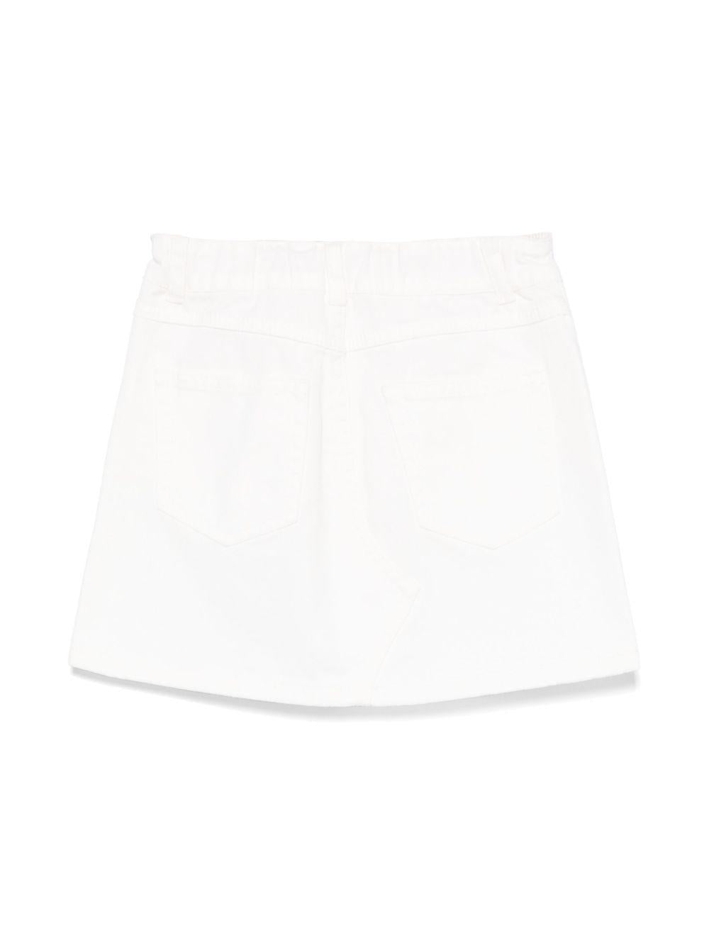 Minigonna denim per bambina Moschino Kids bianco con passanti HAJ03MLOA14 10063 MOSCHINO KIDS 
