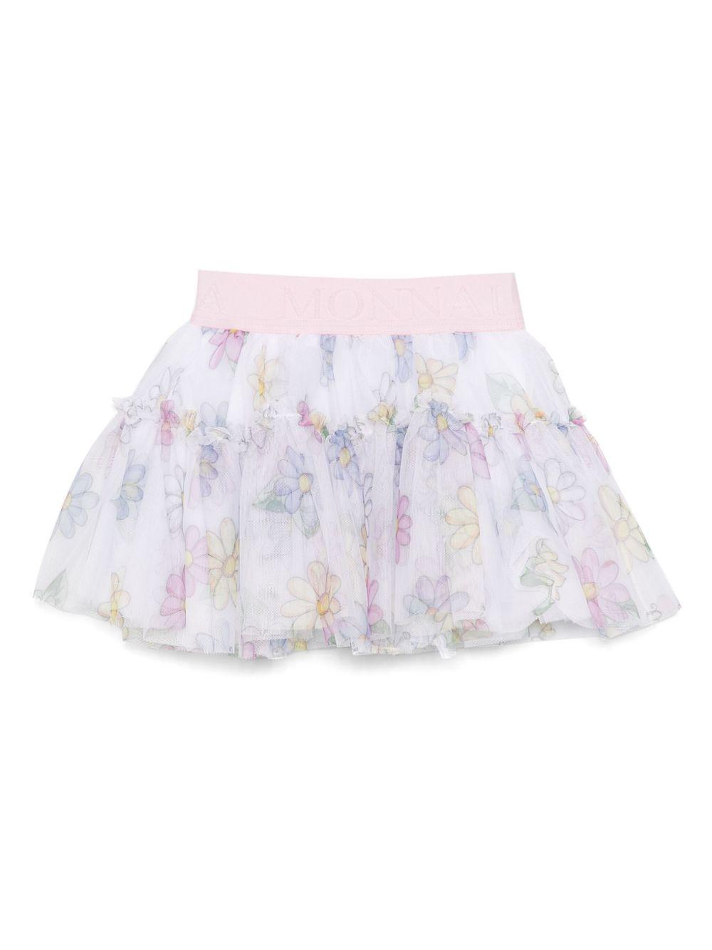 Gonna per neonata Monnalisa bianco a fiori 31E702 5664 0099 MONNALISA KIDS 