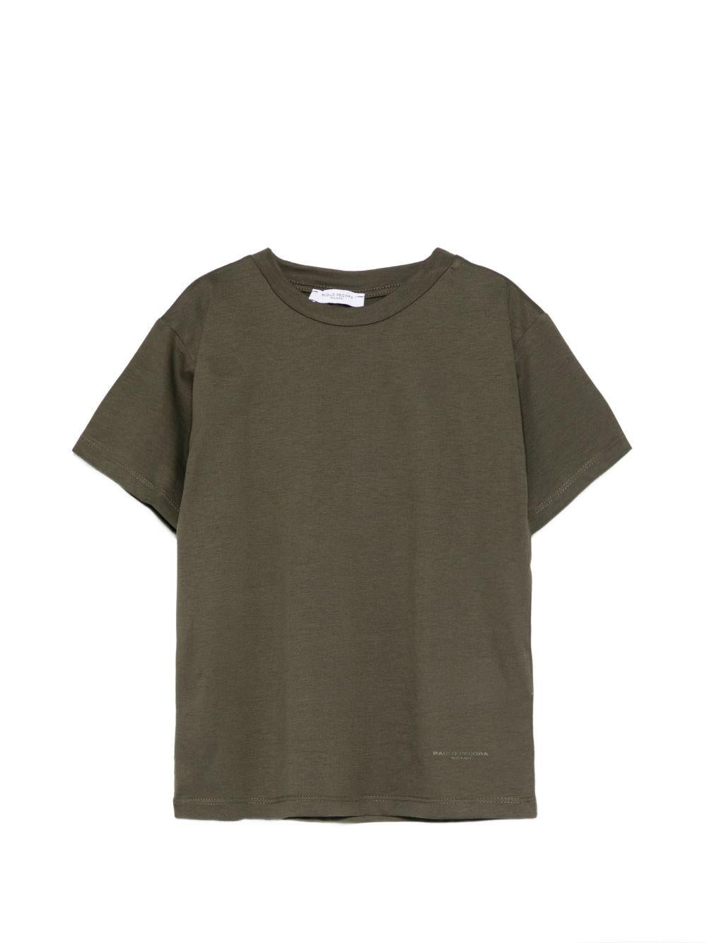 T-shirt per bambino Paolo Pecora Kids verde oliva con maniche corte PP4222 OLIVA PAOLO PECORA KIDS 