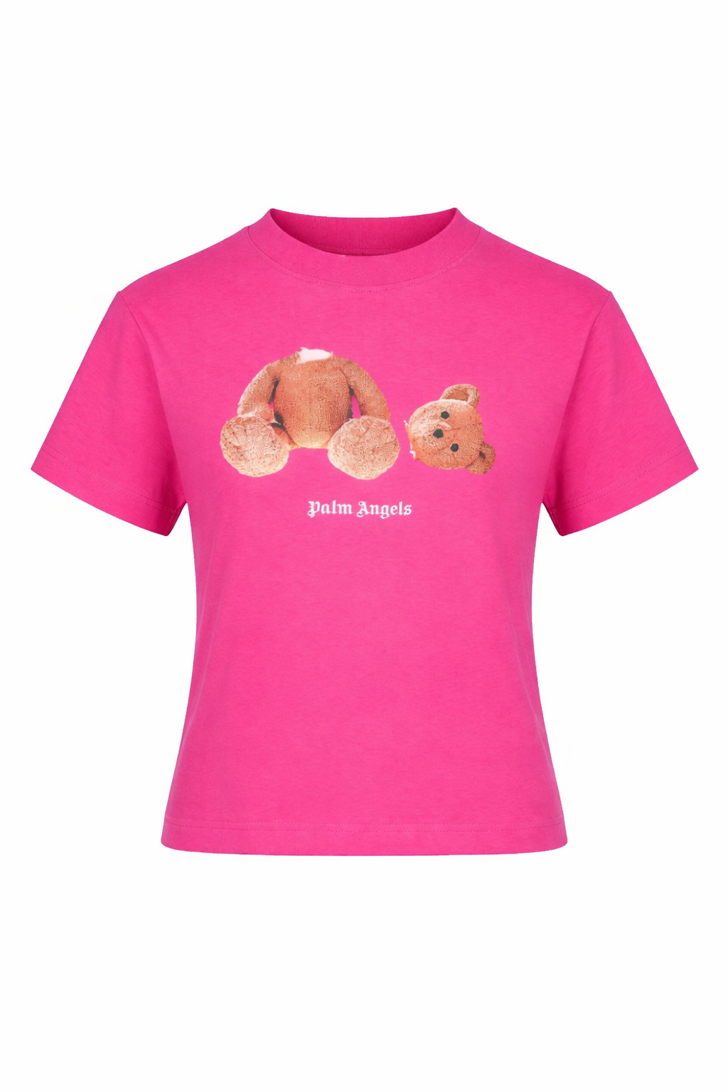 T-shirt per bambina Palm Angels Kids fucsia con stampa grafica Teddy PGAA002S26JER002 044 PALM ANGELS KIDS 