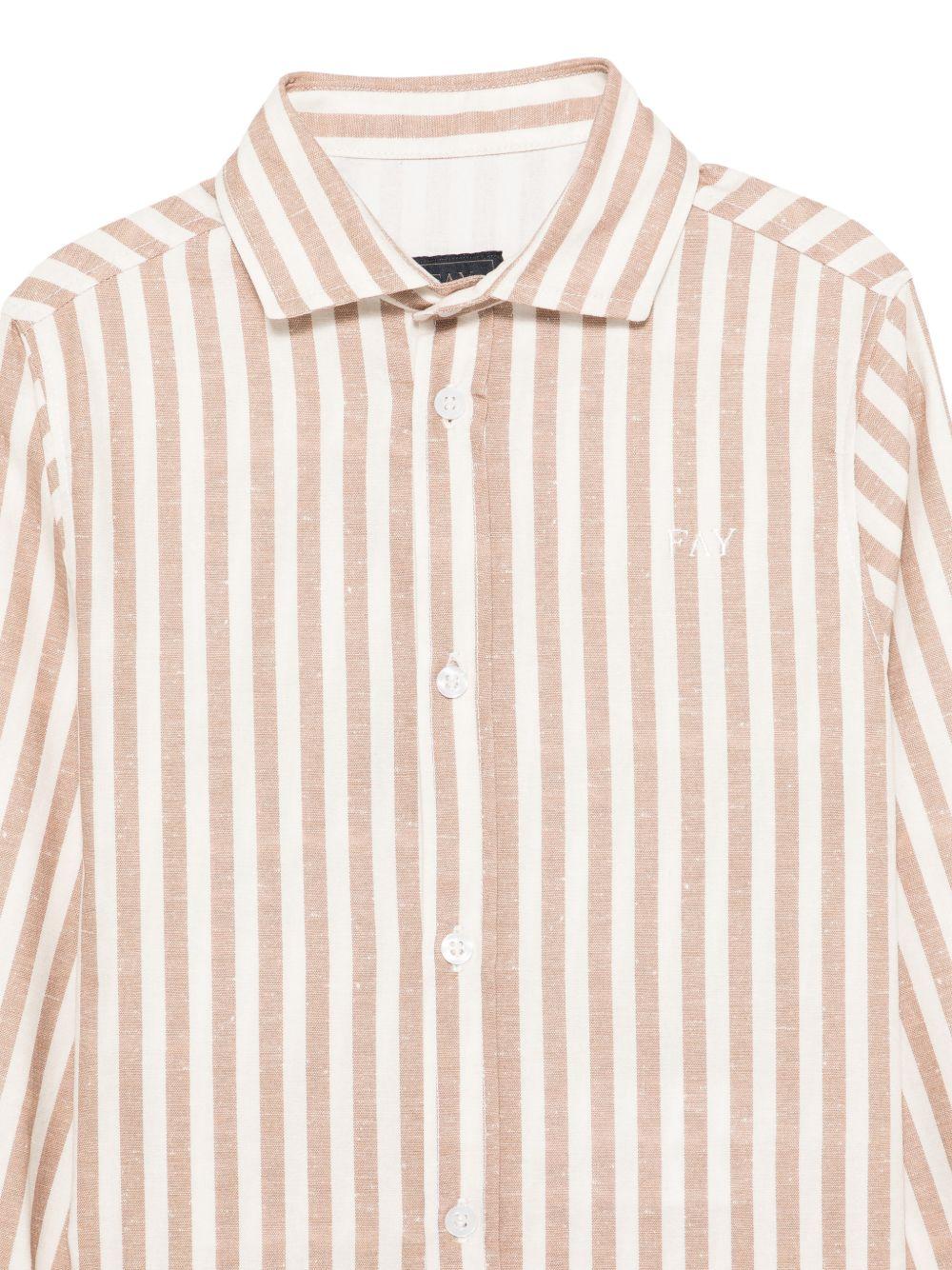 Camicia per bambino Fay Kids beige con righe verticali FY5P30 Z3691 101BR FAY KIDS 