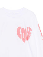 T-shirt per bambina Stella McCartney Kids bianca con stampa a cuore TX8B90 Z0434 100 STELLA McCARTNEY KIDS 