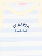 Canotta per bambina MC2 Saint Barth Kids bianca e azzurra con motivo a righe BLUE002 03775L MC2 ST. BARTH KIDS 