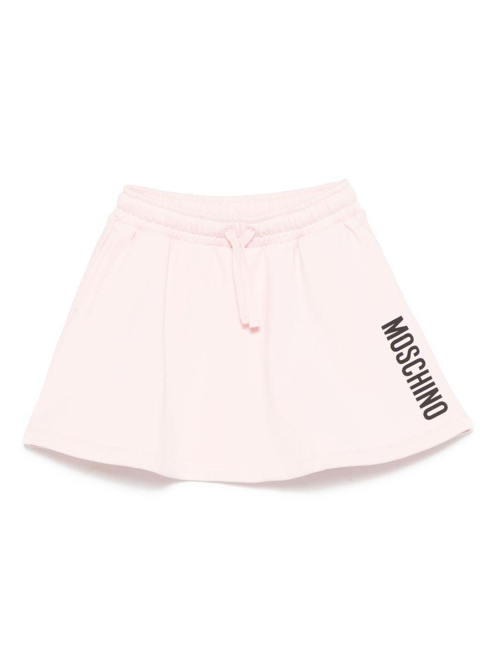 Gonna con logo per bambina Moschino Kids rosa con due tasche laterali HBJ02GLCA32 50209 MOSCHINO KIDS 