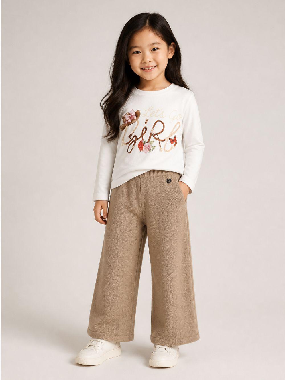 T-shirt per bambina Monnalisa Kids bianca con stampa grafica sul davanti 11H612 8201 0001 MONNALISA KIDS 