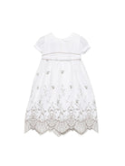 Abito per neonata Jesurum bianco con ricamo floreale REZZONICO BIANCO/ORO JESURUM KIDS 