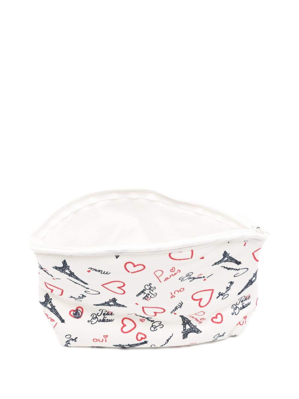 Trousse per trucco Petit Bateau bianca con motivo a cuori A0FTR 01 PETIT BATEAU 