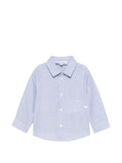 Camicia per neonato Emporio Armani Kids azzurra con design a quadri EB001165 AF20973 F9026 EMPORIO ARMANI KIDS 