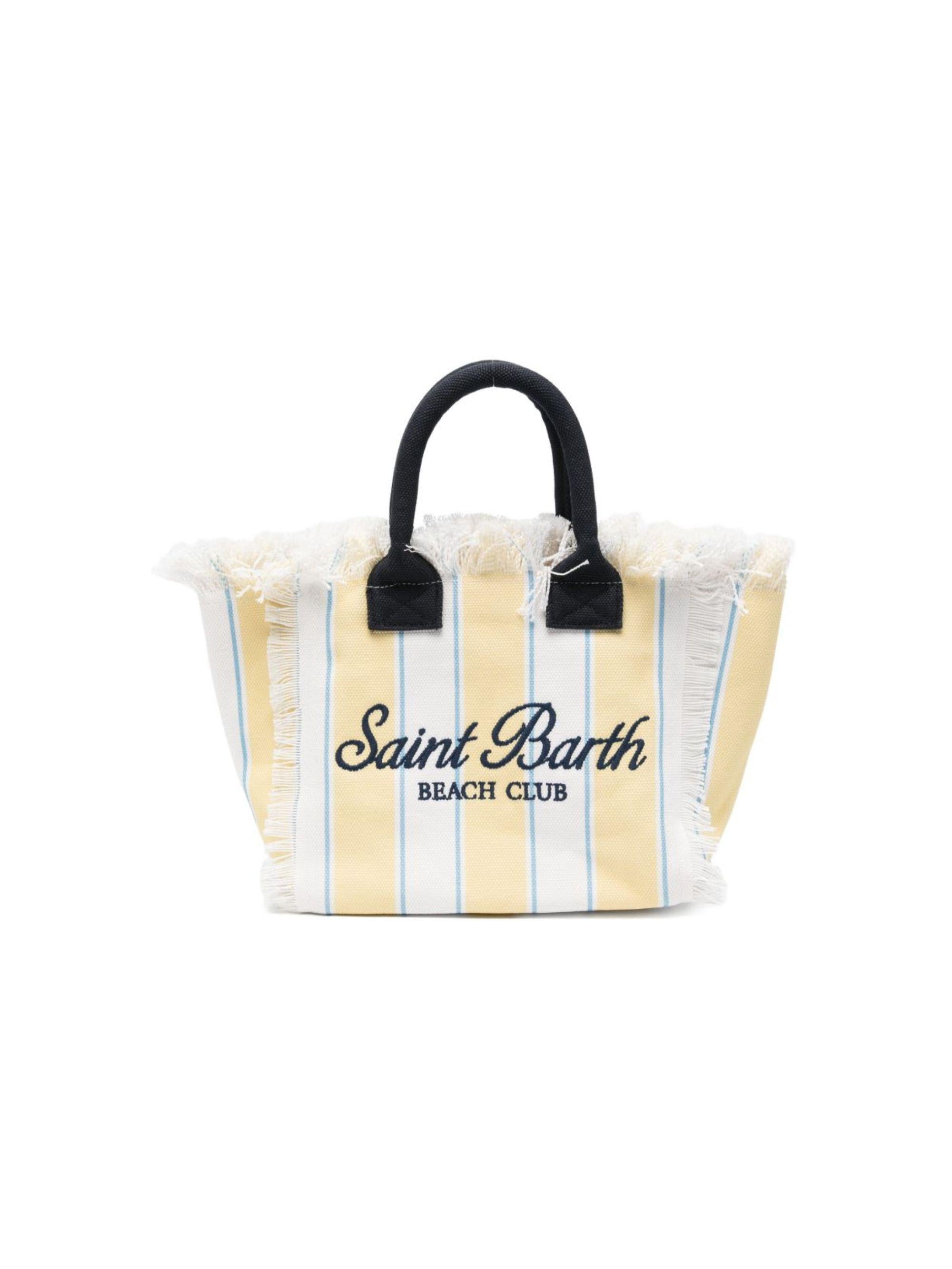Borsa Colette MC2 Saint Barth bianca e giallo con motivo a righe COL0001 02600L MC2 ST. BARTH KIDS 