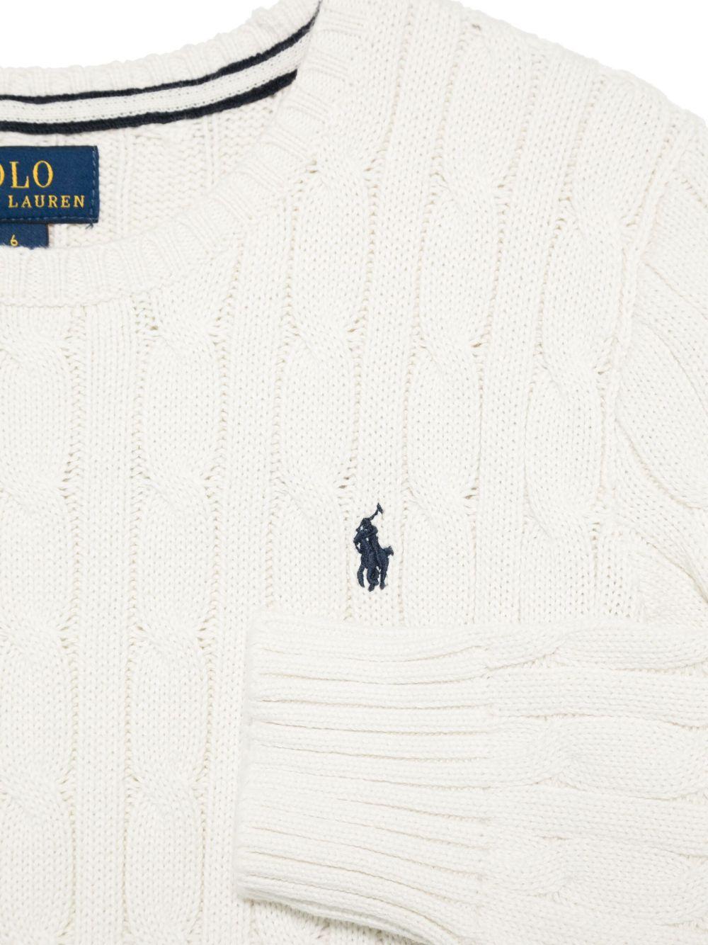 Maglione per bambino POLO RALPH LAUREN KIDS bianco a maglia intrecciata 322702674 024 Ralph Lauren kids 