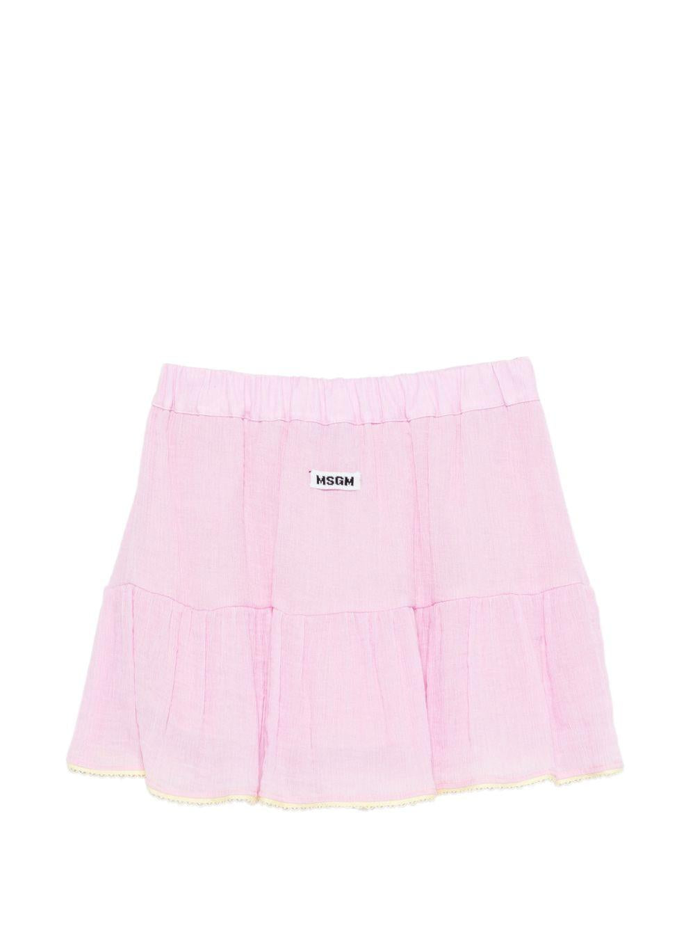 Gonna per bambina MSGM Kids rosa con design a balze S6MSJGSK210 MS076 MSGM KIDS 