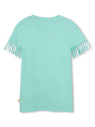Abito con stampa grafica per bambina Billieblush blu con scollo rotondo U20980 74A BILLIEBLUSH 