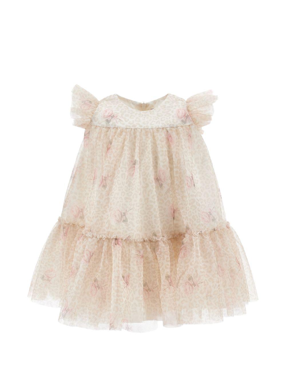 Abito per neonata Monnalisa Kids beige con stampa animalier 31H910 8652 0080 MONNALISA KIDS 