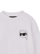 Felpa per bambino Karl Lagerfeld Kids bianca con stampa Karl Z31088 10P KARL LAGERFELD KIDS 