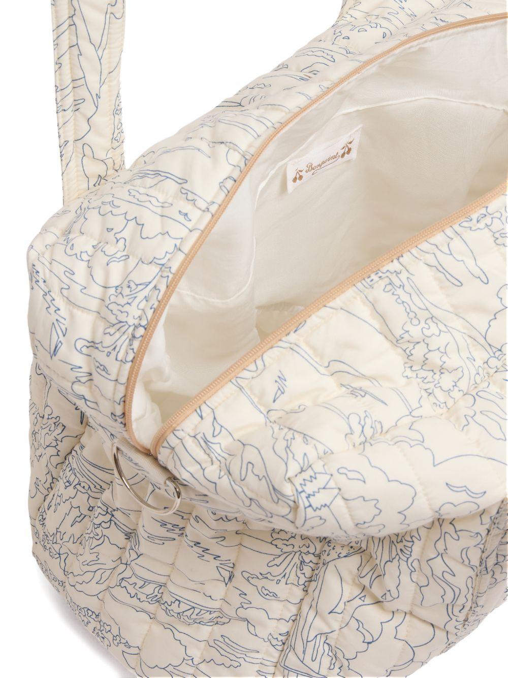 Borsa per pannolini trapuntata  Bonpoint Piou beige con motivo paesaggistico S06OBAW00001 677 BONPOINT 