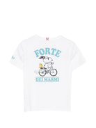 T-shirt per bambino MC2 Saint Barth Kids bianca con scritta sul petto PRL0001 02122L MC2 ST. BARTH KIDS 