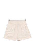 Shorts da donna MC2 Saint Barth beige con motivo a righe MEA002 07570L MC2 ST. BARTH 