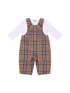 Set tre pezzi per neonato Burberry Kids beige con caratteristico motivo Vintage Check 8117965 B9368 BURBERRY KIDS 