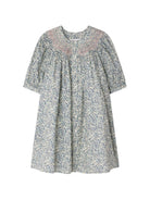Abito per bambina Bonpoint blu con stampa a fiori all-over S06GDRW00036 519A BONPOINT KIDS 