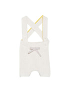 Tutina per neonati Gensami bianca con dettaglio fiocco sul davanti SUSP-CROCHET-CO OFF WHITE GENSAMI KIDS 