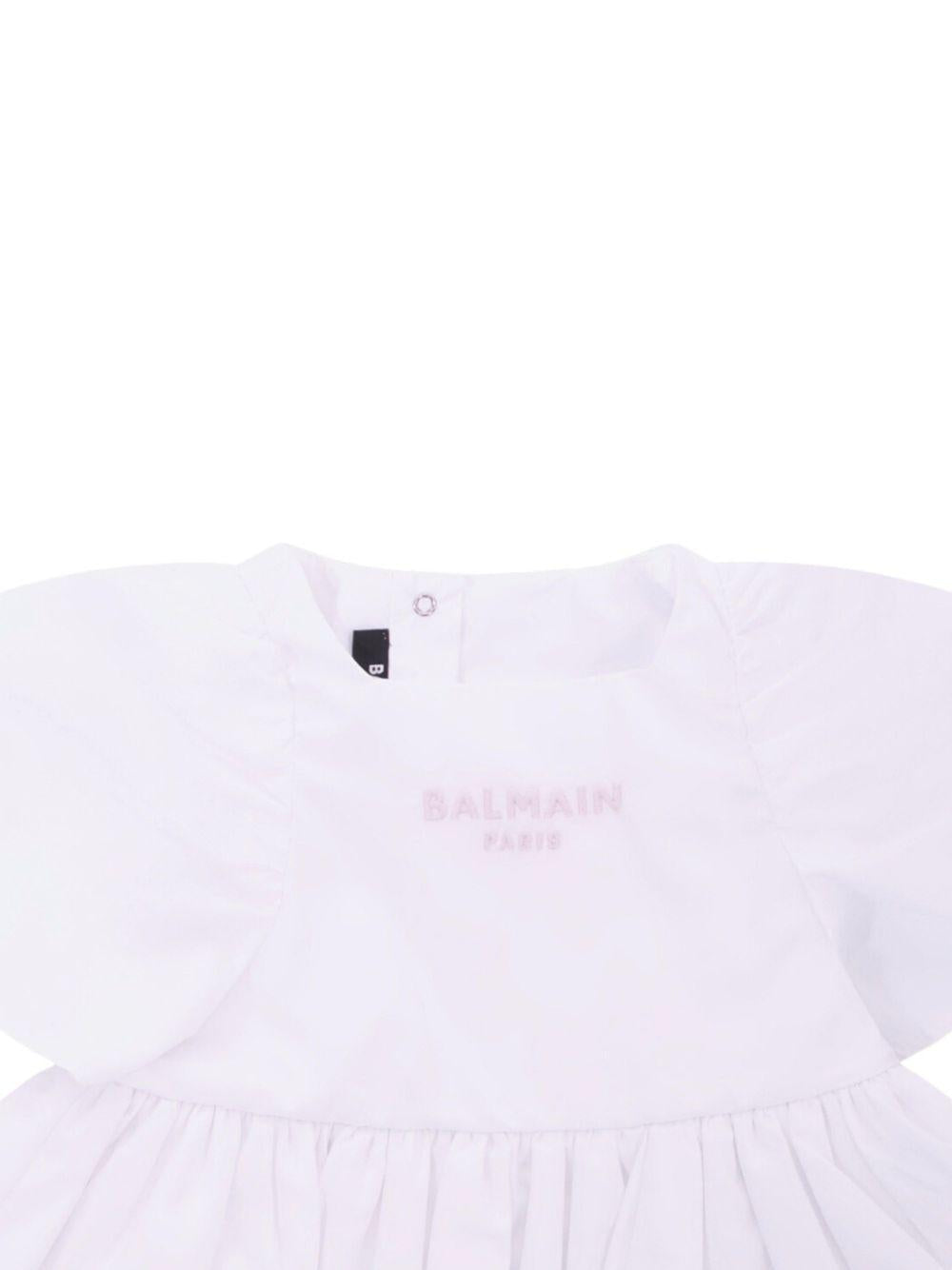 Abito per neonata Balmain Kids bianco con gonna a balze BYA011 P0562 100RS BALMAIN KIDS 