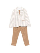 Completo confort per bambino Colorichiari beige con design gessato MC508374 4911a 28 COLORICHIARI KIDS 