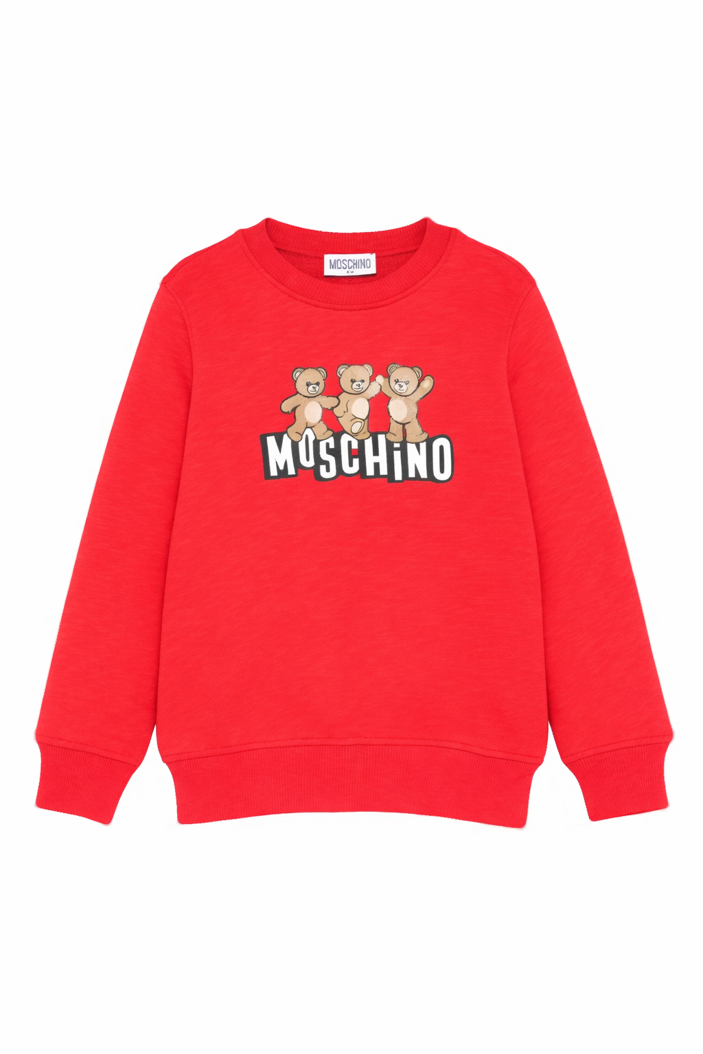 Felpa da bambino Moschino Kids rossa con stampa orsetti HVF08VLCA88 50109 MOSCHINO KIDS 