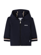 Tuta sportiva con stampa per neonato BOSS Kidswear blu con dettaglio a righe J52126 849 BOSS KIDS 